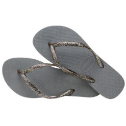 Havaianas H. Slim Logo Metallic Damen Sandale Zehentrenner Badelatsche 4119875 Grau -Sportbekleidung 0a464d028d24794191c202b52c5325db