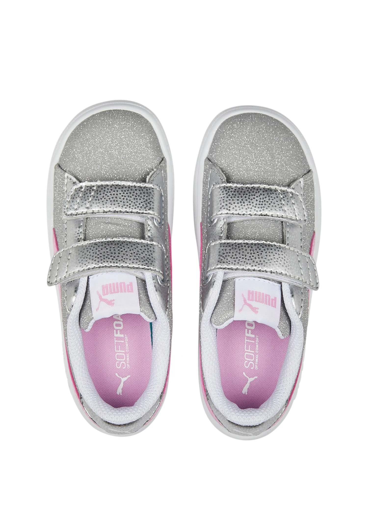 Puma Smash V2 Glitz GlamV PS Glitzer Kinder Mädchen Schuh Sneaker Klett Silber 367378 32 7 Puma Smash V2 Glitz GlamV PS Glitzer Kinder Mädchen Schuh Sneaker Klett Silber 367378 32 – Bild 5