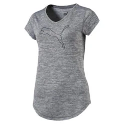 PUMA Damen Heather Cat Tee T-Shirt Trainingsshirt Laufshirt 516410 02 Medium Gray Heather