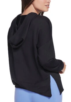Skechers SKECHLUXE Restful Long Sleeve Hoodie Damen WHD78 BLK Schwarz -Sportbekleidung 23249b3cbe01a2b82cbf68d191cc124f