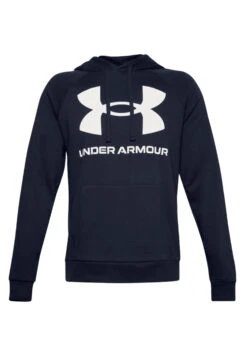 Under Armour Rival Fleece Big Logo Hoodie Herren Sweatshirt 1357093 410 Blau