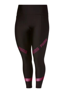 PUMA Damen Train Logo Eversculpt Tight OVERSIZE Trainings Leggings 670482 Schwarz/Pink