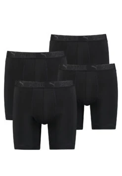PUMA Lange Boxershorts Herren 4er Pack Sport Mikrofaser + Elastisch / Funktionsunterhosen Männer (S - XL)