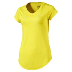 PUMA Damen Heather Cat Tee T-Shirt Trainingsshirt Laufshirt 516410 05 Lemon Tonic