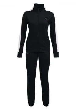 Under Armour Tricot Tracksuit Damen Trainingsanzug Jogginganzug 1365147 001 Schwarz