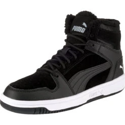 Puma Rebound Layup Fur SD Jr Unisex Sneaker Gefüttert Schwarz 370497 01