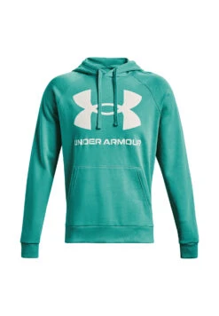 Under Armour Rival Fleece Big Logo Hoodie Herren Sweatshirt 1357093 722 Grün