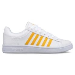 K-SWISS Court Winston Damen Sneaker Sportschuh 96154-119-M White/Gold -Sportbekleidung 794fcb63aa2364e7f090c055f1a84a4f