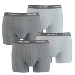 4 Er Pack Head Herren Boxer Boxershorts Basic Pant Unterwäsche GRAU