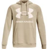 Under Armour Rival Fleece Big Logo Hoodie Herren Sweatshirt 1357093 290 Khaki