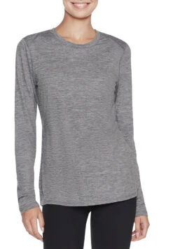 Skechers GODRI SWIFT Long Sleeve Damen Shirt WLT194 CHAR Grau