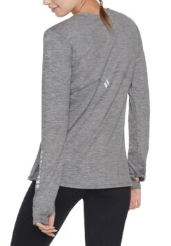 Skechers GODRI SWIFT Long Sleeve Damen Shirt WLT194 CHAR Grau -Sportbekleidung cdc12794eeca0785a22d0a213c09f61b