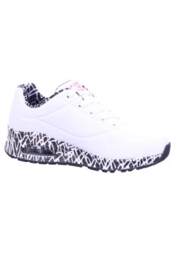 Skechers Damen Street UNO LOVING LOVE Sneakers 155506 Weiß / Schwarz -Sportbekleidung e589d59a28fa6de95525adb173989b53