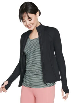 Skechers Apparel GOWALK Mesh Jacket Jacke Damen W03JA158 BLK Schwarz -Sportbekleidung e6019a0eae7b9bf3920dadfffdc3b961