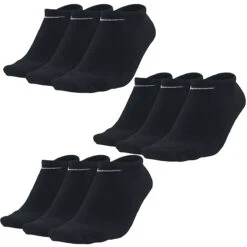 9 Paar Nike Sneaker Socken No Show Füßlinge Schwarz / Weiß / Mehrfarbig