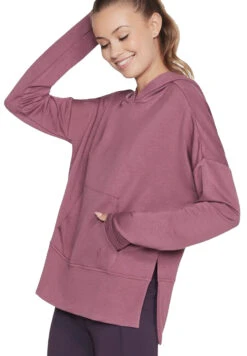 Skechers SKECHLUXE Restful Long Sleeve Hoodie Damen WHD78 DKMV Lila -Sportbekleidung f6e370342a86903ea5a9861f6be1bf74